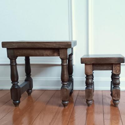 LOT 54: Antique Copper and Brass Samovar Lamp with Stacking Side Table