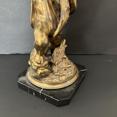 LOT 82: Vintage Bronze Planter/Vase Statue on Marble Base