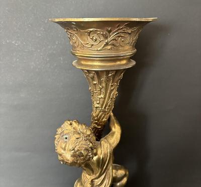 LOT 82: Vintage Bronze Planter/Vase Statue on Marble Base