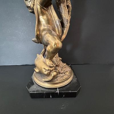 LOT 82: Vintage Bronze Planter/Vase Statue on Marble Base