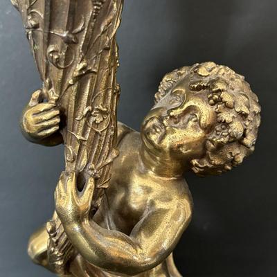 LOT 82: Vintage Bronze Planter/Vase Statue on Marble Base