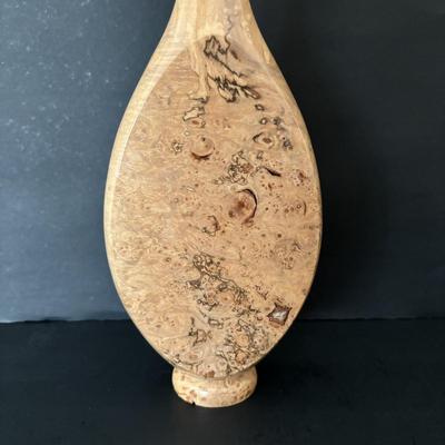 LOT 83: Warren Vienneau Burl Wood Vase & Spinning Aspen Studios Handcrafted Solid Wood Candle Holders