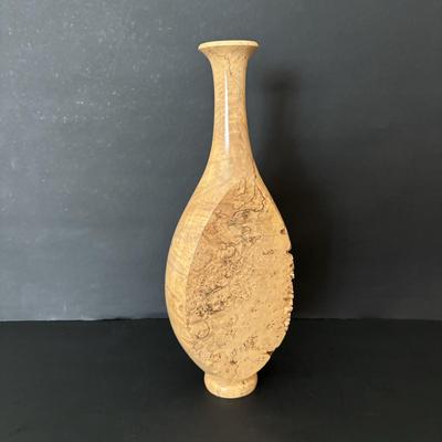 LOT 83: Warren Vienneau Burl Wood Vase & Spinning Aspen Studios Handcrafted Solid Wood Candle Holders