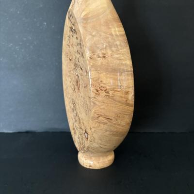 LOT 83: Warren Vienneau Burl Wood Vase & Spinning Aspen Studios Handcrafted Solid Wood Candle Holders