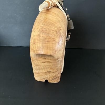 LOT 84: Lawrence Chavez Pueblo Pottery Bear Moon, Stars & Claw Figure, Acoma Pueblo Pottery Bear Figure & Vintage Native Amercian...