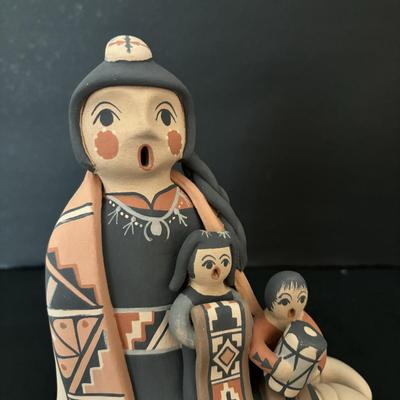 LOT 86: Linda L. Fragua Jemez Pueblo Pottery Storyteller,Native American Acoma Hand Painted Pottery Seed Pot, S. Phillips &...