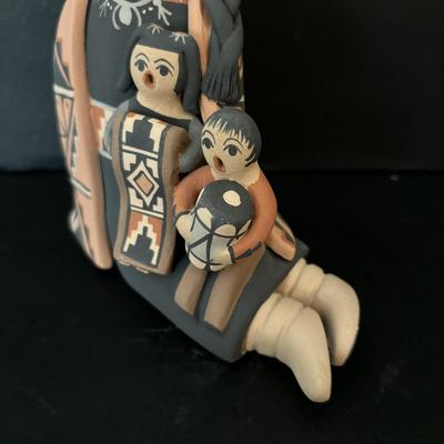 LOT 86: Linda L. Fragua Jemez Pueblo Pottery Storyteller,Native American Acoma Hand Painted Pottery Seed Pot, S. Phillips &...