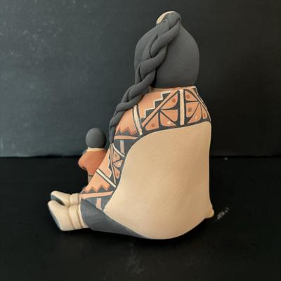 LOT 86: Linda L. Fragua Jemez Pueblo Pottery Storyteller,Native American Acoma Hand Painted Pottery Seed Pot, S. Phillips &...