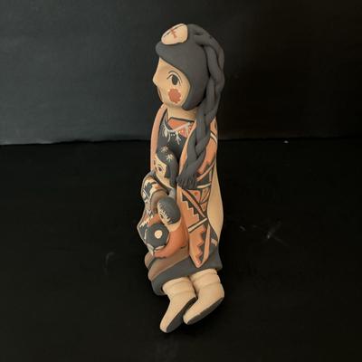 LOT 86: Linda L. Fragua Jemez Pueblo Pottery Storyteller,Native American Acoma Hand Painted Pottery Seed Pot, S. Phillips &...