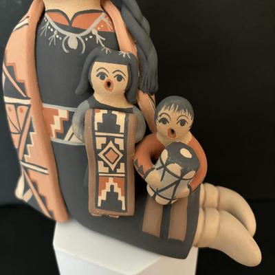LOT 86: Linda L. Fragua Jemez Pueblo Pottery Storyteller,Native American Acoma Hand Painted Pottery Seed Pot, S. Phillips &...