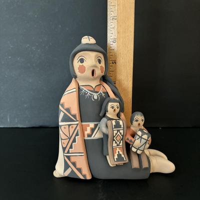 LOT 86: Linda L. Fragua Jemez Pueblo Pottery Storyteller,Native American Acoma Hand Painted Pottery Seed Pot, S. Phillips &...