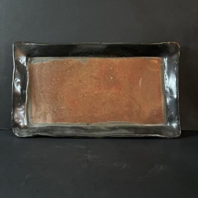 LOT 88: Raku Art Studio Pottery Flat Cat Figures, Raku Picture Frames, Cat Pottery Planters, Card/Picture Holder & Pottery Tray