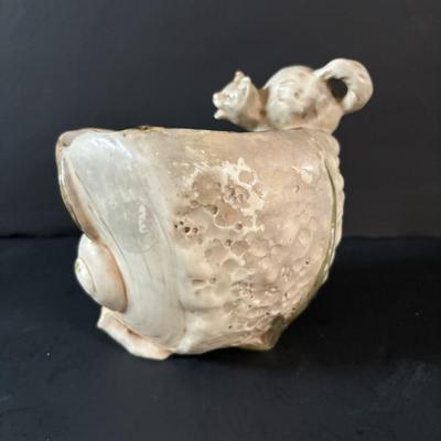 LOT 88: Raku Art Studio Pottery Flat Cat Figures, Raku Picture Frames, Cat Pottery Planters, Card/Picture Holder & Pottery Tray