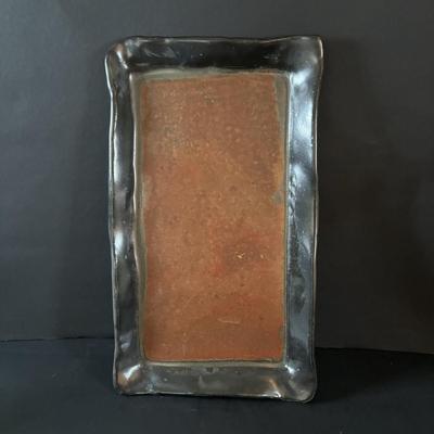 LOT 88: Raku Art Studio Pottery Flat Cat Figures, Raku Picture Frames, Cat Pottery Planters, Card/Picture Holder & Pottery Tray