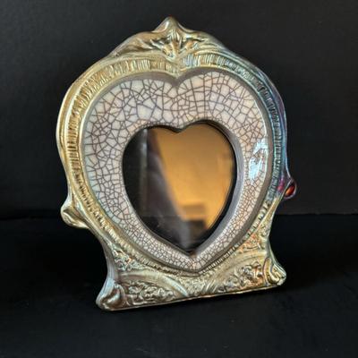 LOT 88: Raku Art Studio Pottery Flat Cat Figures, Raku Picture Frames, Cat Pottery Planters, Card/Picture Holder & Pottery Tray