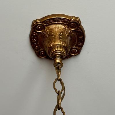 LOT 90: Beautiful 6 Light Ornate Crystal Chandelier