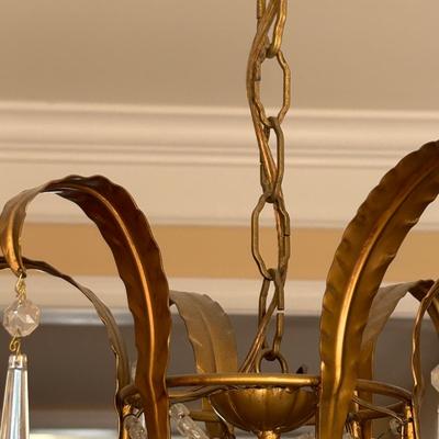 LOT 90: Beautiful 6 Light Ornate Crystal Chandelier