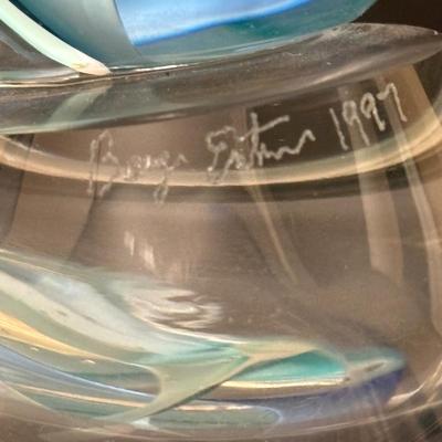 LOT 91: GORGEOUS 1997 Barry Entner Art Glass Sculpture Signed & Dated by Artist