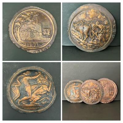 LOT 92: Vintage Judaica 6" Copper Relief Art