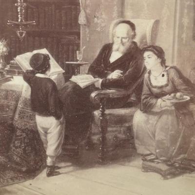 LOT 94: Antique/Vintage J. Schafer Prints of M. Oppenheim Portraits of a Traditional Jewish Family