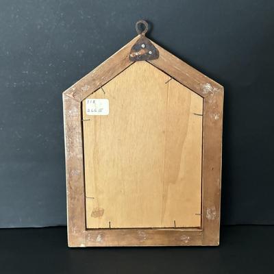 LOT 95: 19th Century Framed Velvet Fabric Fragment and Judaica Relief Art