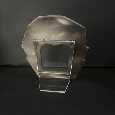 LOT 98: Raku Art Studio Pottery Collection: Picture Frames, Floral Vase w/Flower Frog & Clock Tower