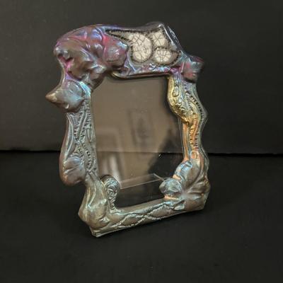 LOT 99: Raku Art Studio Pottery Collection: Under the Sea Vase w/Whale Cutout, Picture Frames & Clock