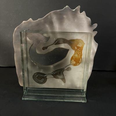 LOT 99: Raku Art Studio Pottery Collection: Under the Sea Vase w/Whale Cutout, Picture Frames & Clock