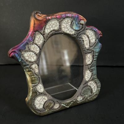 LOT 99: Raku Art Studio Pottery Collection: Under the Sea Vase w/Whale Cutout, Picture Frames & Clock