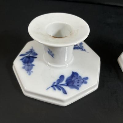 LOT 105: Vintage Bronze Bust of Woman, Royal Copenhagen Candle Sticks, Royal Doulton, Royal Crown Derby