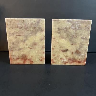 LOT 108: Carved Asian Soapstone Stature & Bookends/Statues