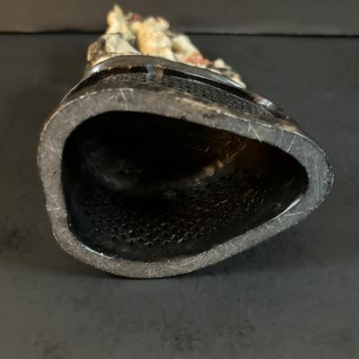 LOT 108: Carved Asian Soapstone Stature & Bookends/Statues