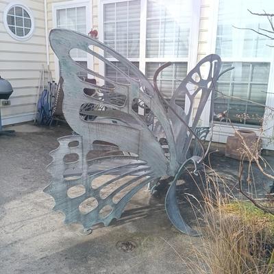 LOT 136: Cricket Forge Metal Butterfly Bench