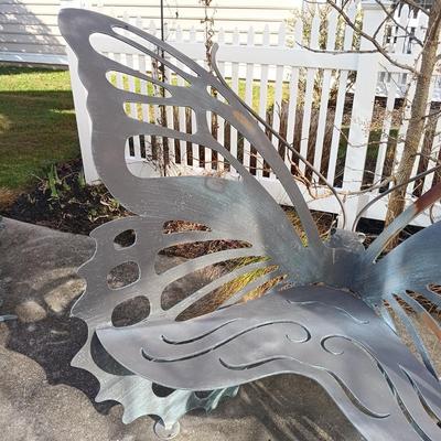 LOT 136: Cricket Forge Metal Butterfly Bench