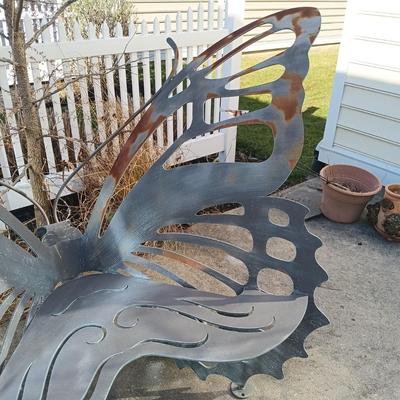 LOT 136: Cricket Forge Metal Butterfly Bench