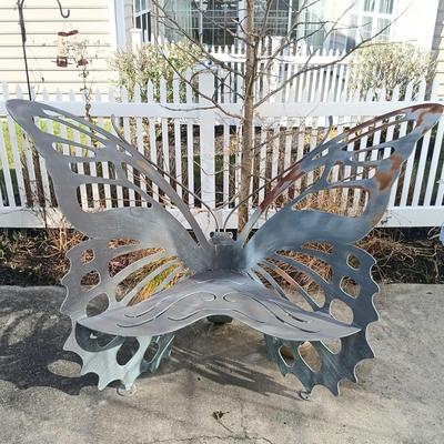 LOT 136: Cricket Forge Metal Butterfly Bench