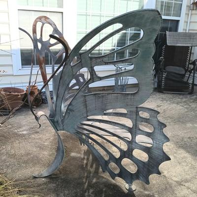 LOT 136: Cricket Forge Metal Butterfly Bench