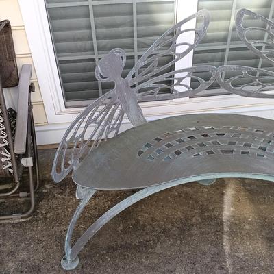 LOT 138: Cricket Forge Metal Dragonfly Bench