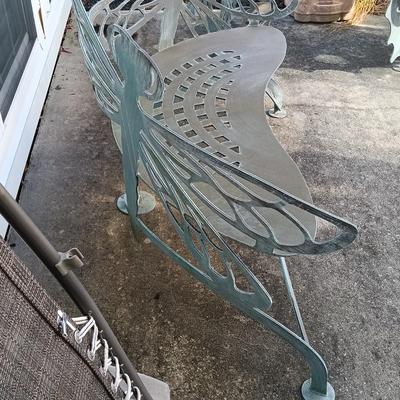 LOT 138: Cricket Forge Metal Dragonfly Bench