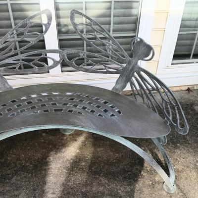 LOT 138: Cricket Forge Metal Dragonfly Bench