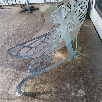 LOT 138: Cricket Forge Metal Dragonfly Bench