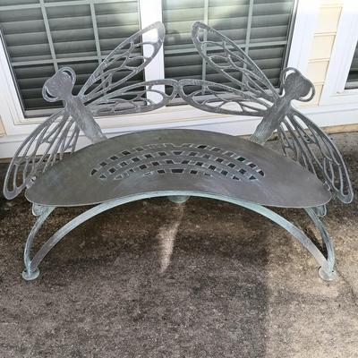 LOT 138: Cricket Forge Metal Dragonfly Bench