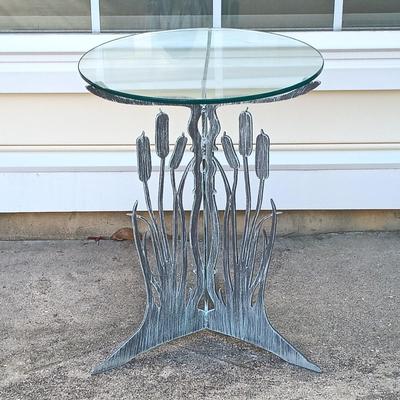 LOT 139: Cricket Forge Metal Cattail Side Table