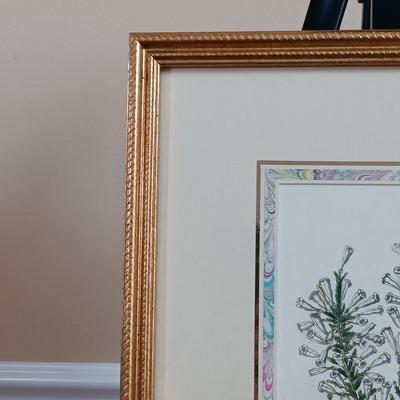 LOT 141: Antique Original Handpainted Botanical Copper Engraving Print 1839 'Imbricated Fabiana' by J. Ridgway with COA