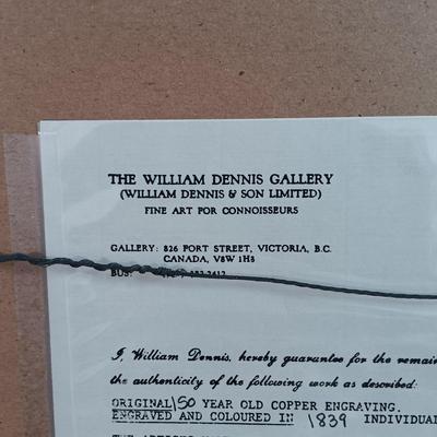 LOT 141: Antique Original Handpainted Botanical Copper Engraving Print 1839 'Imbricated Fabiana' by J. Ridgway with COA