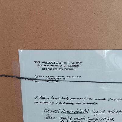 LOT 142: Antique Original Handpainted Botanical Lithograph 'Common Snowdrop' by James de Clark Sowerby with COA