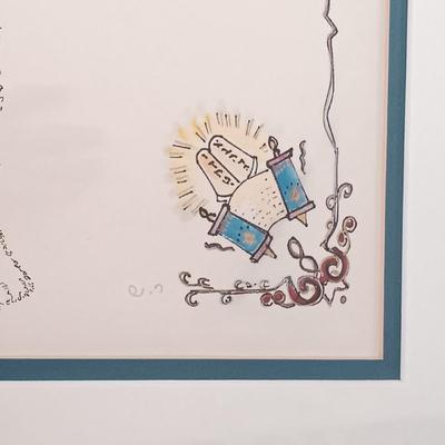 LOT 145: Signed ( e. n ) and Numbered Micrography Print 'Moses with the Ten Commandments'