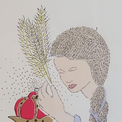 LOT 146: Signed and Numbered Micrography Print 'Story of Ruth' by Rabbi Israel Cohen