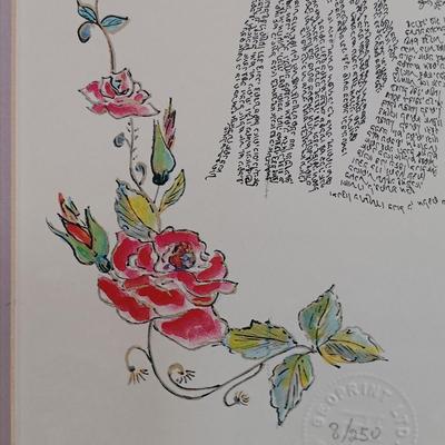 LOT 147: Signed and Numbered Serigraph Micrography Print by Rabbi Dror Yisrael Cohen with COA