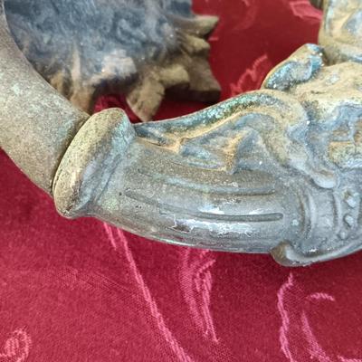 LOT 148: Antique Cast Iron Medieval Devil Face Figural Door Knocker